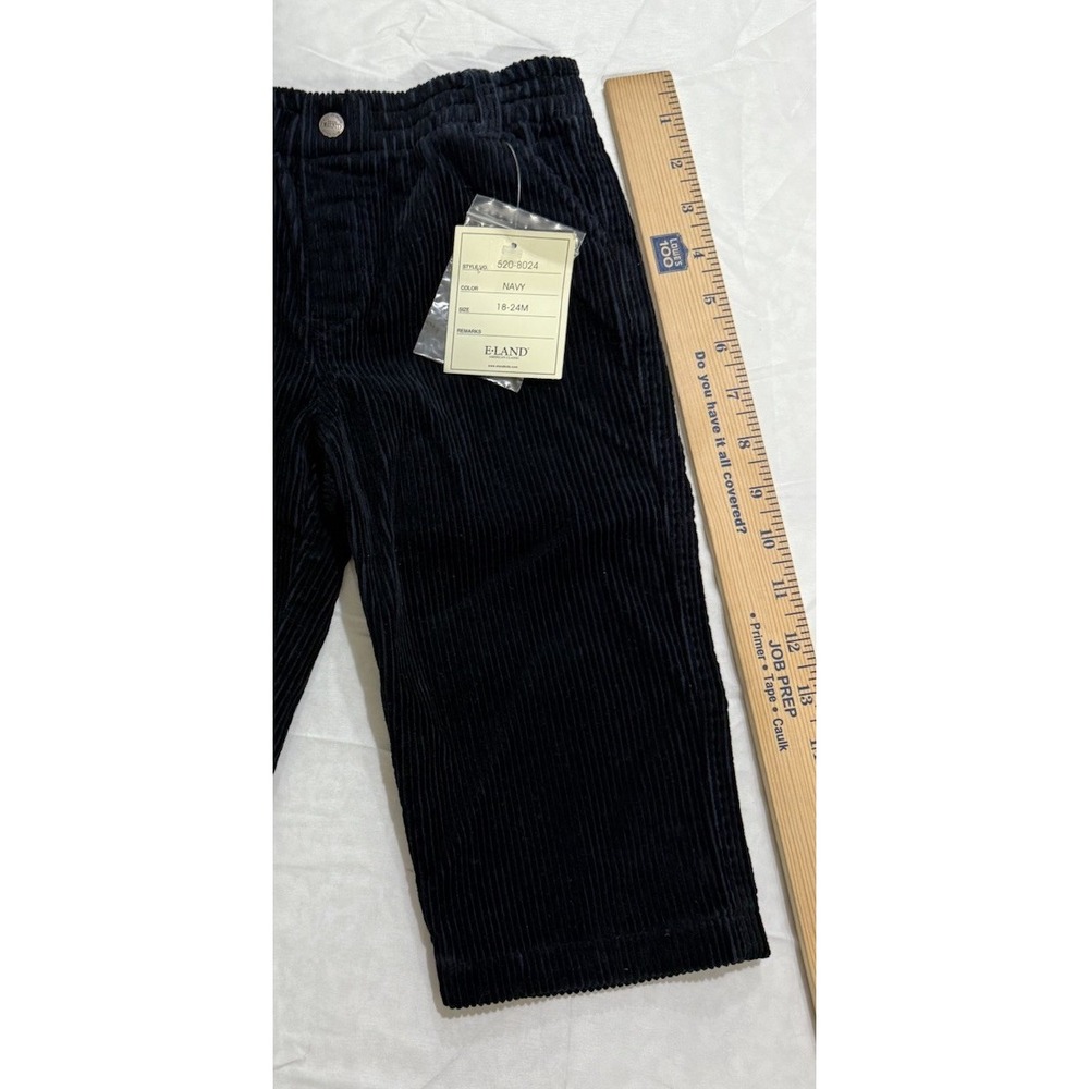 ELand Corduroy Navy Pants Size 18-24 Months Pull On Boys Girls 100% Cotton - Picture 9 of 11